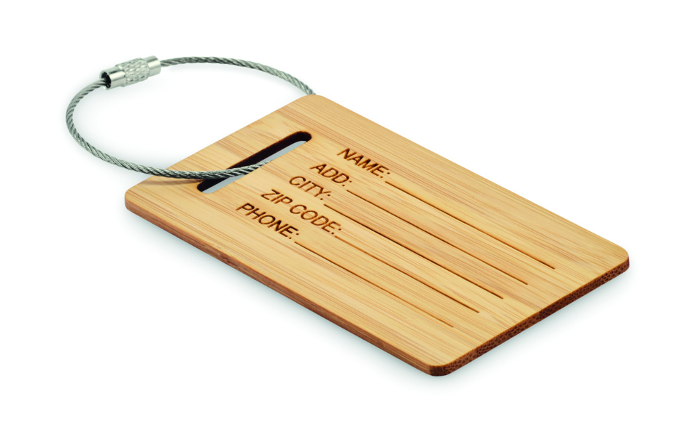 Logotrade advertising product picture of: Bamboo luggage tag