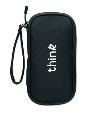 Logo trade promotional giveaways image of: Tech organiser pouch 600D RPET