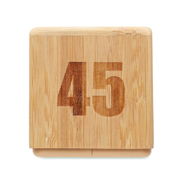 Logo trade promotional products image of: Bamboo twist snooze timer