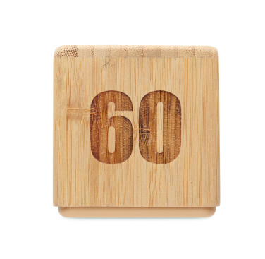 Logo trade advertising products image of: Bamboo twist snooze timer