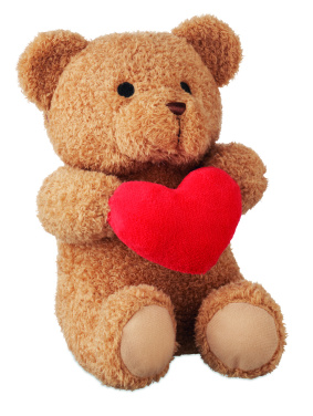 Logo trade promotional merchandise image of: Teddy bear with heart 23cm