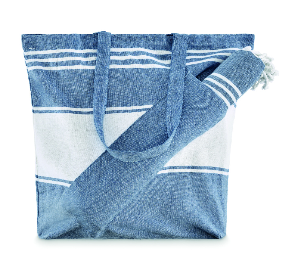 Logo trade promotional giveaways picture of: Beach bag with hammam towel