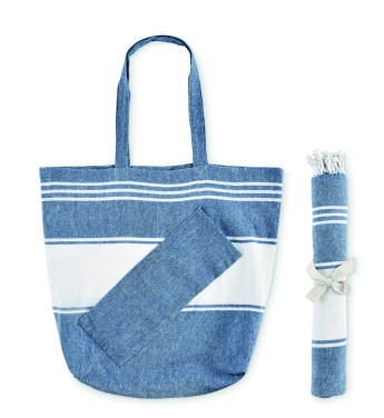 Logo trade promotional item photo of: Beach bag with hammam towel