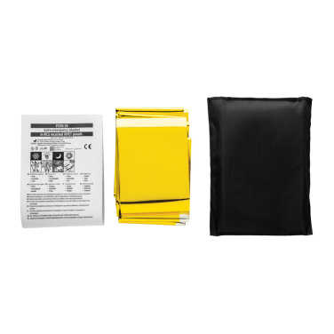 Logotrade promotional gift image of: Solra emergency blanket in RCS recycled RPET pouch
