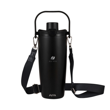 Logo trade promotional giveaways image of: Avira Ayala RCS re-steel duosip lockable crossbody tumbler