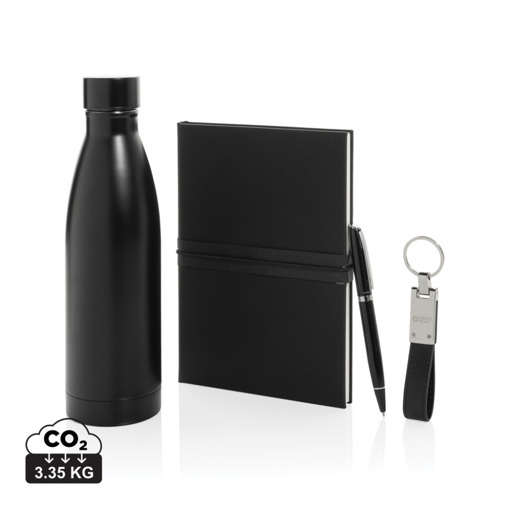 Logotrade promotional product picture of: Swiss Peak RCS deluxe business gift set w/ water bottle
