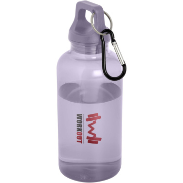 Logo trade corporate gift photo of: Oregon 400 ml RCS certified recycled plastic water bottle with carabiner