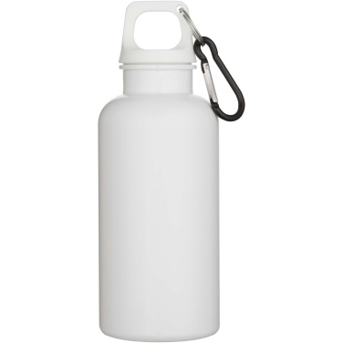 Logotrade promotional item picture of: Oregon 400 ml solid colour RCS recycled plastic water bottle with carabiner