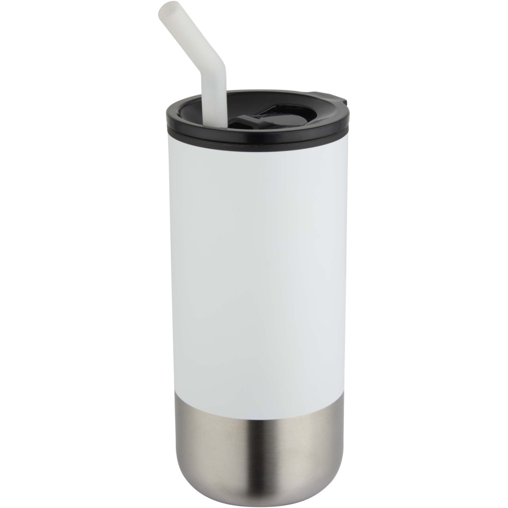 Logo trade corporate gift photo of: Grayson 480 ml RCS recycled insulated tumbler with straw