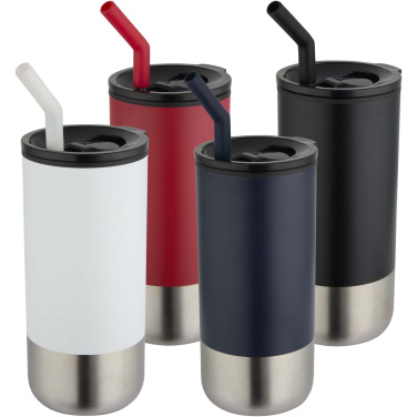 Logo trade promotional item photo of: Grayson 480 ml RCS recycled insulated tumbler with straw