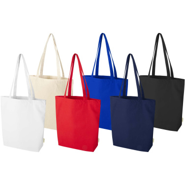 Logo trade business gifts image of: Odisha 180 g/m² OCS organic wide bottom tote bag 11L 