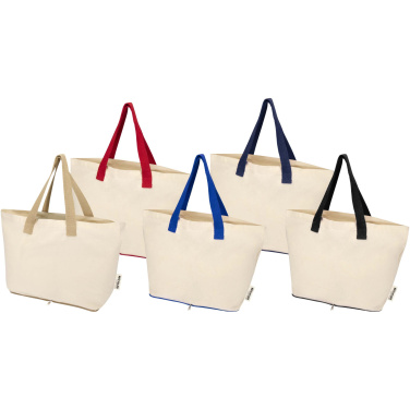Logo trade promotional gift photo of: Sierra 140 g/m² GRS recycled foldable cotton tote bag 7L