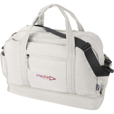 Logo trade promotional merchandise picture of: Puffer GRS recycled duffel bag with insulated bottom 30L 