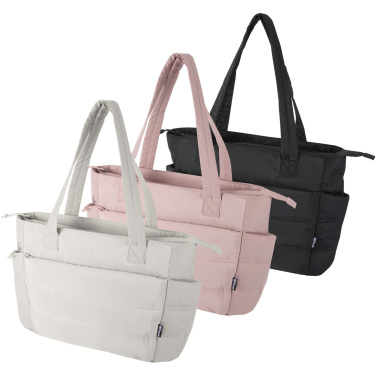 Logotrade promotional giveaway image of: Puffer 15.6" GRS recycled laptop tote bag 18L 