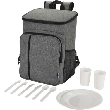 Logo trade business gift photo of: Tundra GRS recycled picnic cooler backpack with cutlery set 20L