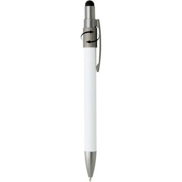 Logo trade corporate gift photo of: Rill RCS recycled ballpoint pen with stylus and fidget spinner (black ink)