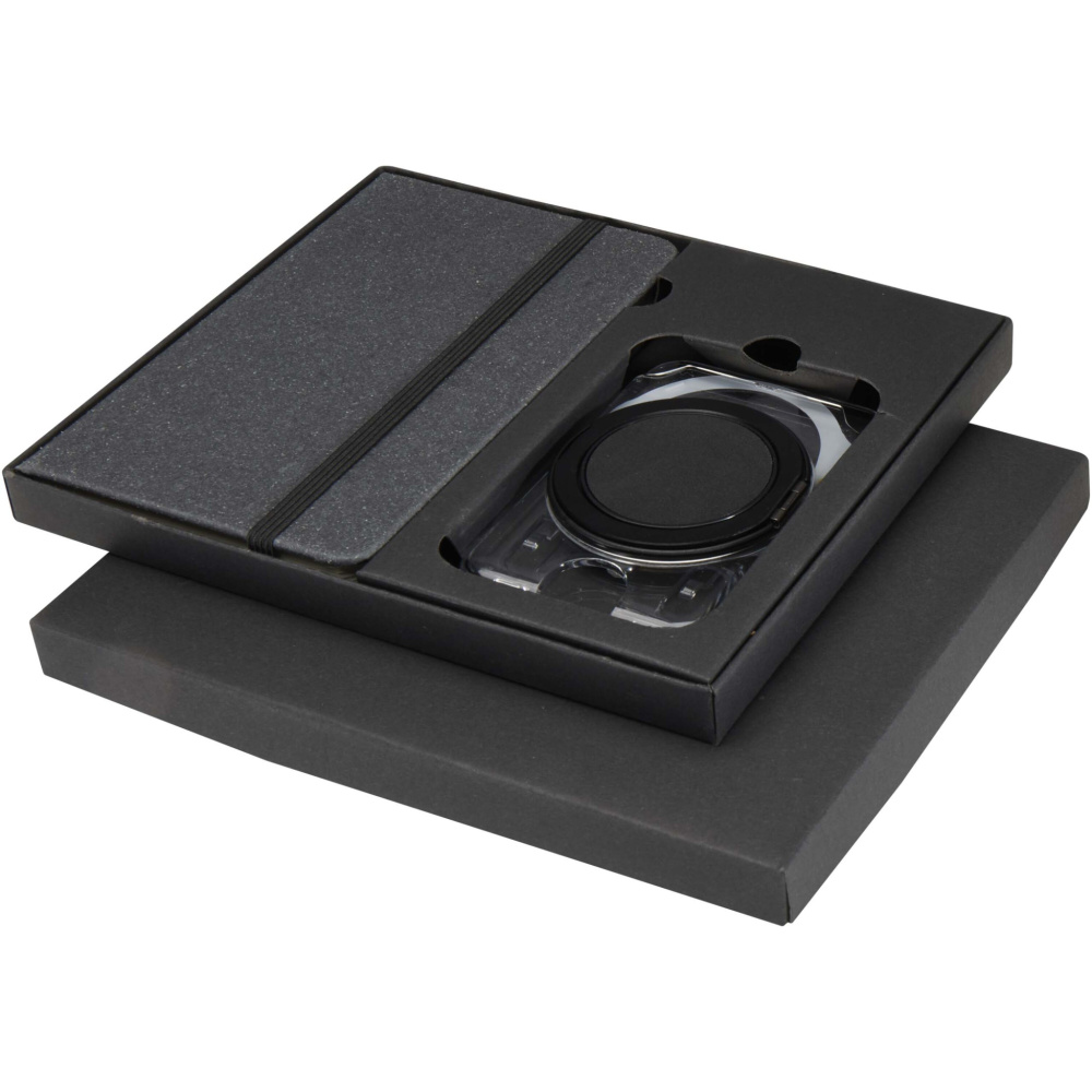 Logo trade advertising products image of: Kern A6 hard cover notebook and MagSafe wallet gift set