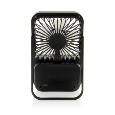 Logo trade promotional merchandise image of: Aervina RCS recycled plastic re-chargeable desk fan