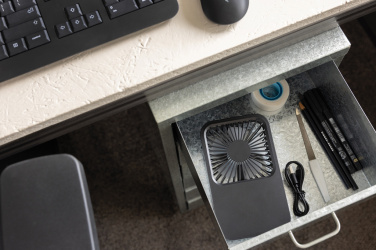 Logotrade promotional merchandise photo of: Aervina RCS recycled plastic re-chargeable desk fan