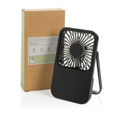 Logotrade promotional giveaways photo of: Aervina RCS recycled plastic re-chargeable desk fan