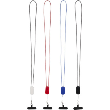Logotrade promotional products photo of: Anser recycled plastic smartphone lanyard with 27W 5-in-1 built-in cable