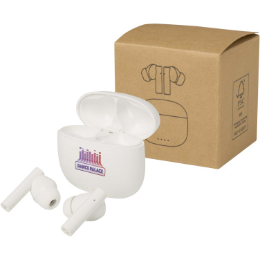 Logo trade corporate gifts picture of: Alterf recycled plastic True Wireless Bluetooth® headset with silicone eartips