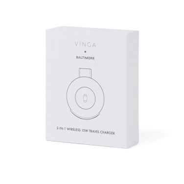 Logotrade corporate gift image of: VINGA Baltimore RCS 2-in-1 Wireless 15W Travel Charger