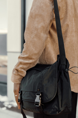 Logo trade business gifts image of: KENTO URBAN RCS recycled nylon 15.6 inch Messenger