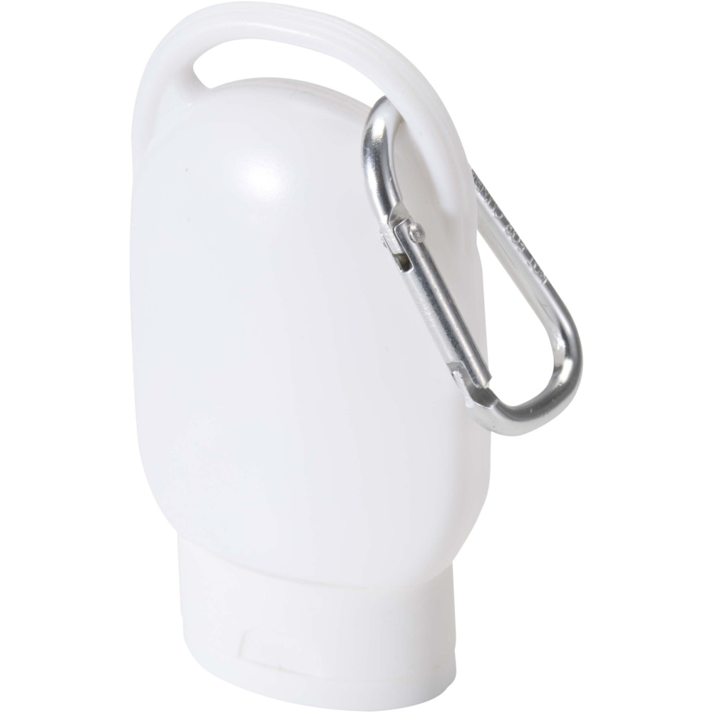 Logo trade corporate gifts image of: Rosie SPF 30 suncream with carabiner