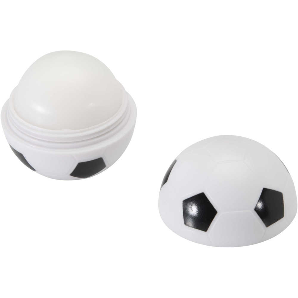 Logo trade advertising product photo of: Zuri football-shaped vanilla lip balm with SPF 15