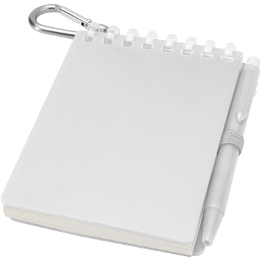 Logo trade promotional items image of: Lig Mini recycled outdoor soft cover notebook and ballpoint pen set (black ink)