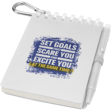 Logotrade promotional product picture of: Lig Mini recycled outdoor soft cover notebook and ballpoint pen set (black ink)