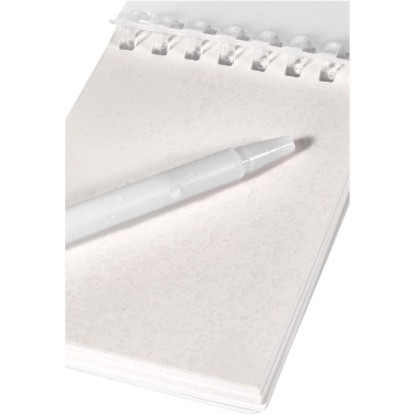 Logo trade corporate gifts picture of: Lig Mini recycled outdoor soft cover notebook and ballpoint pen set (black ink)