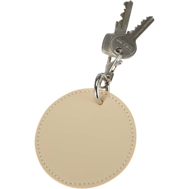 Logo trade corporate gifts image of: Resi Plus GRS recycled round charm keychain