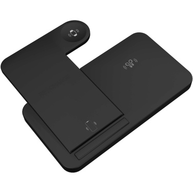 Logo trade promotional items picture of: SCX.design W28 3-in-1 wireless charging base with phone stand