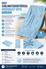 Daisy sublimation microfiber towel 70x140 cm