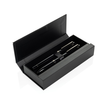 Logo trade corporate gifts picture of: Swiss peak OSLO recycled stainless steel deluxe pen set