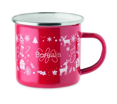 Logo trade promotional merchandise photo of: Christmas enamel mug 300ml