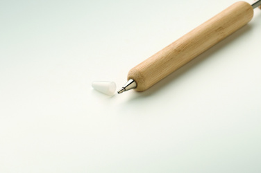 Logo trade business gifts image of: Bamboo heart ball pen