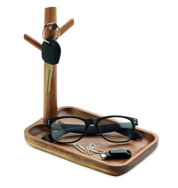 Logo trade promotional product photo of: Acacia wood key tray holder