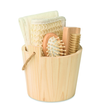 Logotrade promotional giveaway picture of: Bath gift set in wooden bucket