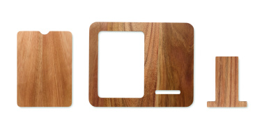 Logo trade promotional gift photo of: Acacia frame & charger 15W