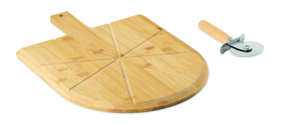 Logotrade promotional merchandise picture of: Bamboo pizza board & cutter
