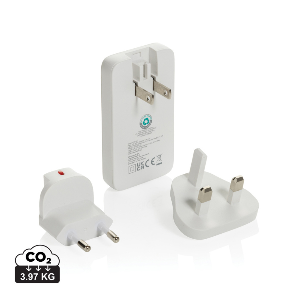 Logo trade promotional products picture of: Fluxo RCS 65W flat GAN charger with universal connectors