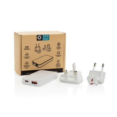 Logotrade promotional products photo of: Fluxo RCS 65W flat GAN charger with universal connectors