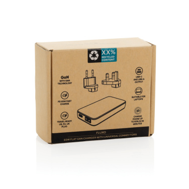 Logotrade business gift image of: Fluxo RCS 65W flat GAN charger with universal connectors
