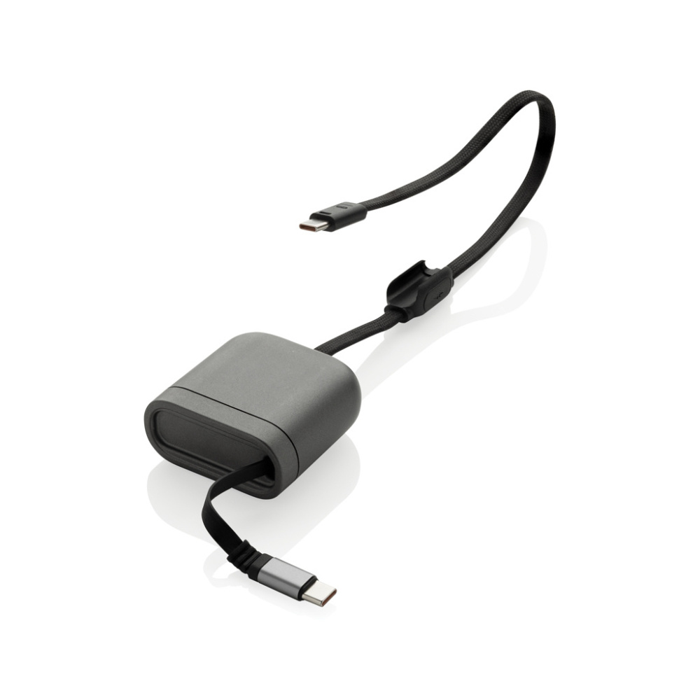 Logotrade promotional merchandise image of: Spira RCS recycled retractable 100W fast charging cable