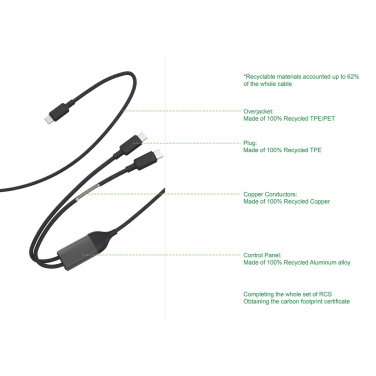 Logotrade corporate gift picture of: Terra 100W RCS Dual USB C output cable