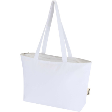 Logo trade promotional gifts image of: Ningbo 320 g/m² zippered cotton tote bag 15L