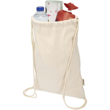 Logo trade corporate gifts picture of: Oregon Blend 140 g/m² GRS recycled drawstring bag 5L